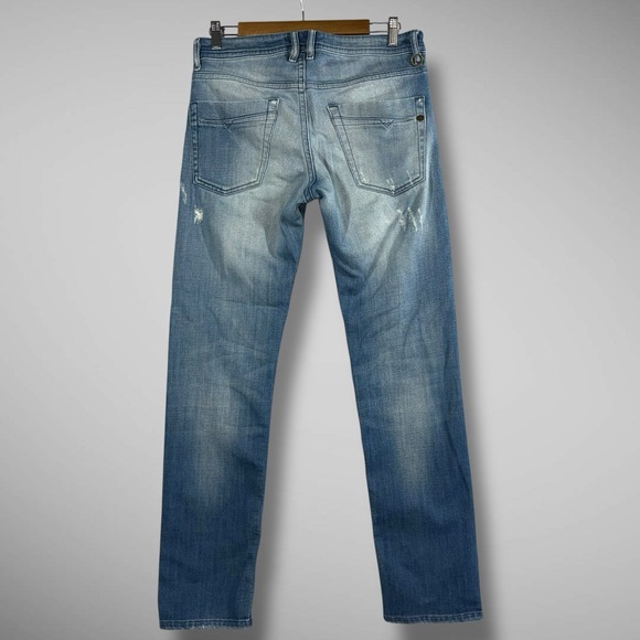 Diesel Jeans Mens 30x32 Blue Akee‎ Regular Slim Tapered Stretch Distressed 0854V - Picture 4 of 16